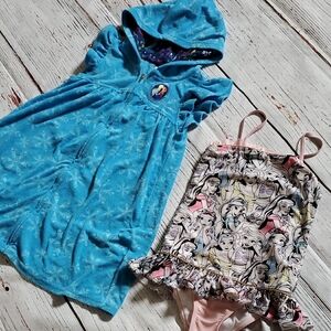 CUTE DISNEY FROZEN SWIM COVER AND PRINCESS ANIMATORS SWIMSUIT 💕